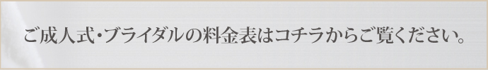 ご成人式・ブライダルの料金表はコチラからご覧ください。