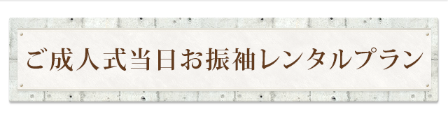 ご成人式当日お振袖レンタルプラン